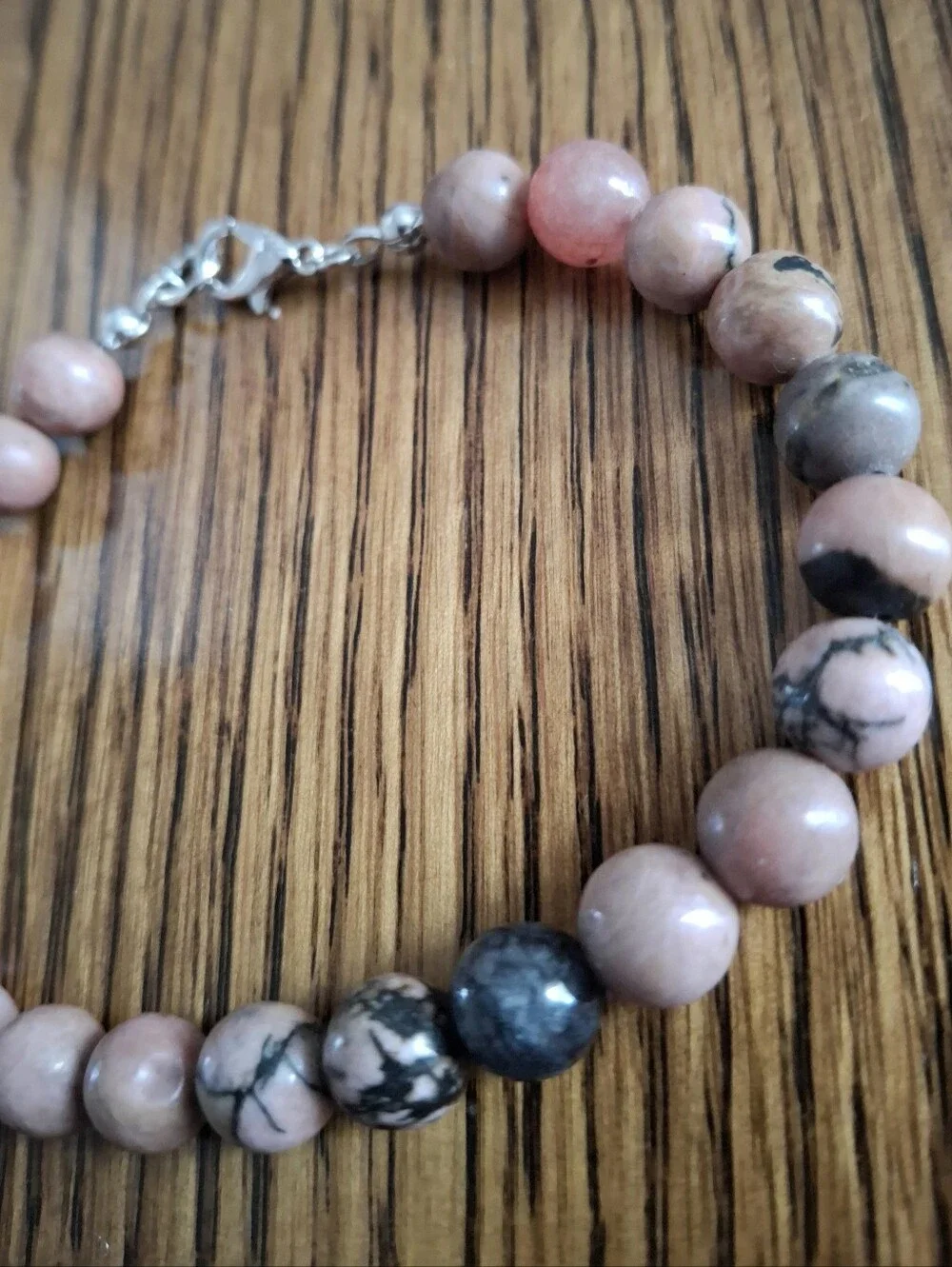 Rhodonite Natural Stone Beaded Bracelet 8